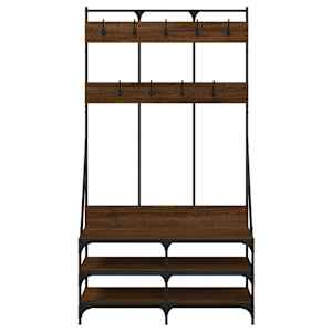 Stojan na oblečení s prostorem pro obuv hnědý dub 100x40x184 cm - obrázek 4