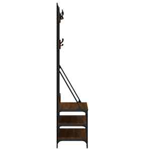 Stojan na oblečení s prostorem pro obuv hnědý dub 100x40x184 cm - obrázek 5