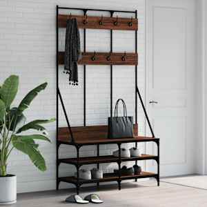 Regal za oblačila s prostorom za čevlje rjav hrast 100x40x184cm