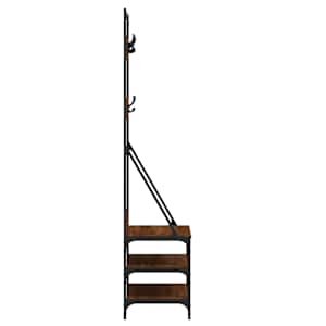 Stojan na oblečení s prostorem pro obuv hnědý dub 70x40x184 cm - obrázek 5
