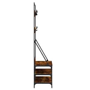 Stojan na oblečení a prostor pro obuv kouřový dub 100x40x184 cm - obrázek 5