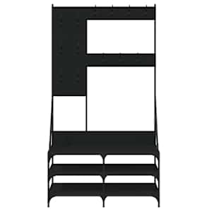 Stojan na oblečení s prostorem pro obuv černý 100 x 40 x 184 cm - obrázek 4