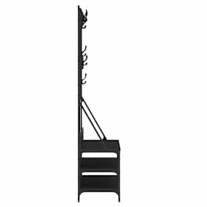 Stojan na oblečení s prostorem pro obuv černý 100 x 40 x 184 cm - obrázek 5