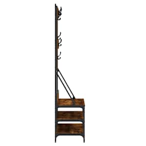 Stojan na oblečení a prostor pro obuv kouřový dub 100x40x184 cm - obrázek 5