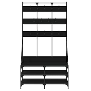 Stojan na oblečení s prostorem pro obuv černý 100 x 40 x 184 cm - obrázek 4