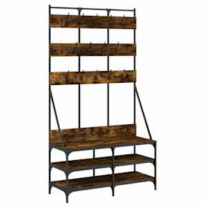 vidaXL riidenagi koos kingariiuliga suitsutatud tamm 100 x 40 x 184 cm