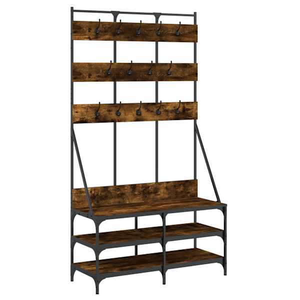 vidaXL riidenagi koos kingariiuliga suitsutatud tamm 100 x 40 x 184 cm