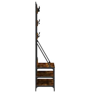 Stojan na oblečení a prostor pro obuv kouřový dub 100x40x184 cm - obrázek 5
