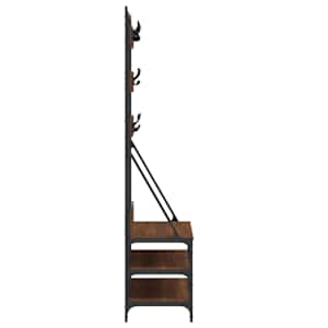 Stojan na oblečení s prostorem pro obuv hnědý dub 100x40x184 cm - obrázek 5