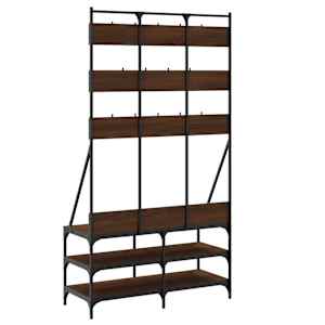 Stojan na oblečení s prostorem pro obuv hnědý dub 100x40x184 cm - obrázek 6