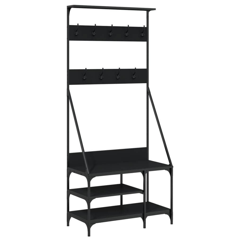vidaXL Stojan na oblečení s prostorem pro obuv černý 80 x 40 x 184 cm