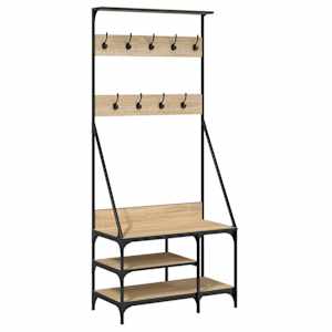Stojan na oblečení s prostorem pro obuv dub sonoma 80x40x184 cm - obrázek 2