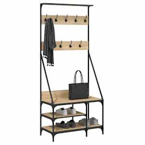 Stojan na oblečení s prostorem pro obuv dub sonoma 80x40x184 cm - obrázek 3