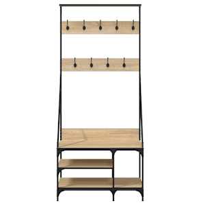 Stojan na oblečení s prostorem pro obuv dub sonoma 80x40x184 cm - obrázek 4
