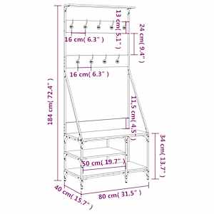 Stojan na oblečení s prostorem pro obuv dub sonoma 80x40x184 cm - obrázek 9