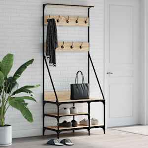 Stojan na oblečení s prostorem pro obuv dub sonoma 80x40x184 cm - obrázek 1