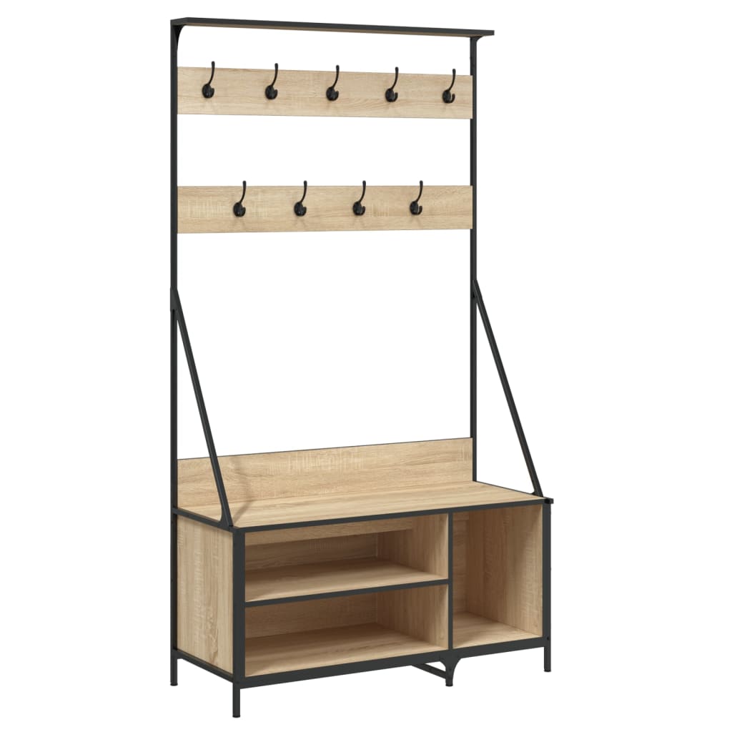 vidaXL Stojan na oblečení a prostor pro obuv dub sonoma 100x41x184 cm