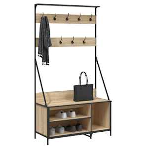 Stojan na oblečení a prostor pro obuv dub sonoma 100x41x184 cm - obrázek 3