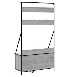 Stojan na oblečení a prostor pro obuv šedý sonoma 100x41x184 cm - obrázek 6