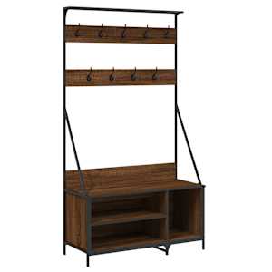 Stojan na oblečení s prostorem pro obuv hnědý dub 100x41x184 cm - obrázek 2