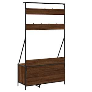 Stojan na oblečení s prostorem pro obuv hnědý dub 100x41x184 cm - obrázek 6