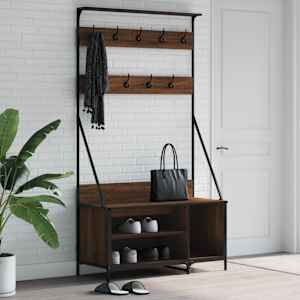 Stojan na oblečení s prostorem pro obuv hnědý dub 100x41x184 cm - obrázek 1