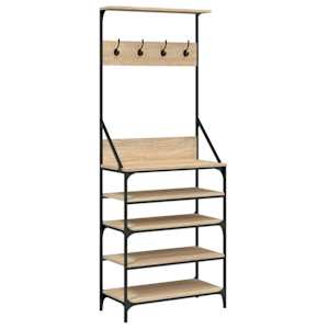 Stojan na oblečení s prostorem pro obuv dub sonoma 70x34x184 cm - obrázek 2