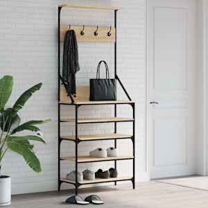 Stojan na oblečení s prostorem pro obuv dub sonoma 70x34x184 cm - obrázek 1