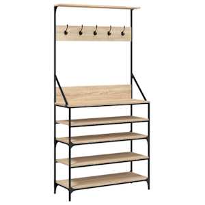 Stojan na oblečení s prostorem pro obuv dub sonoma 90x34x184 cm - obrázek 2
