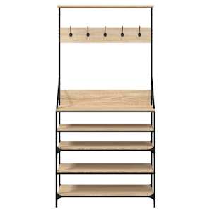 Stojan na oblečení s prostorem pro obuv dub sonoma 90x34x184 cm - obrázek 4