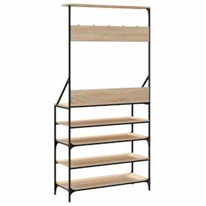 Stojan na oblečení s prostorem pro obuv dub sonoma 90x34x184 cm - obrázek 6