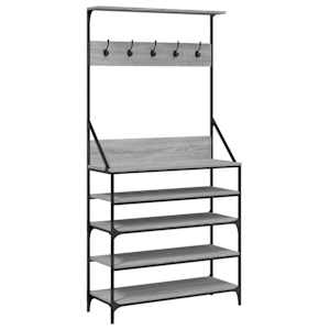 vidaXL riidenagi koos kingariiuliga, hall Sonoma tamm, 90x34x184 cm