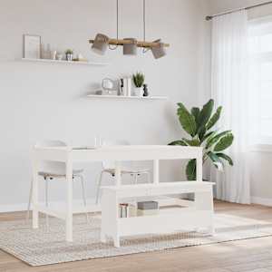 Lavice do předsíně bílá 100 x 28 x 45 cm masivní borovice - obrázek 3