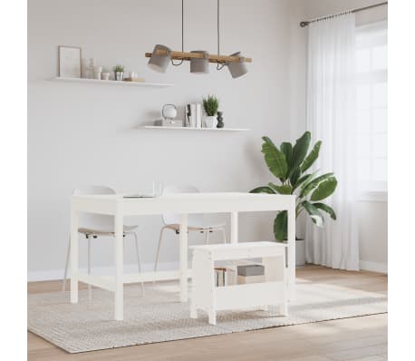 vidaXL Hall Bench White 60x28x45 cm Solid Wood Pine
