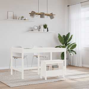 vidaXL Hall Bench White 60x28x45 cm Solid Wood Pine