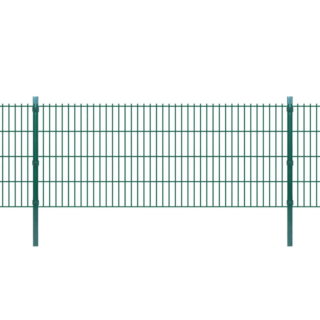 Stâlpi de gard, 10 buc., verde, 130 cm, oțel galvanizat