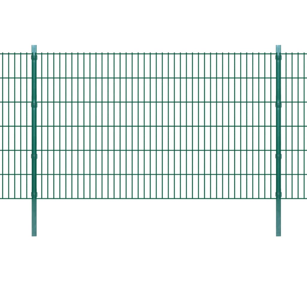 Stâlpi de gard, 10 buc., verde, 170 cm, oțel galvanizat