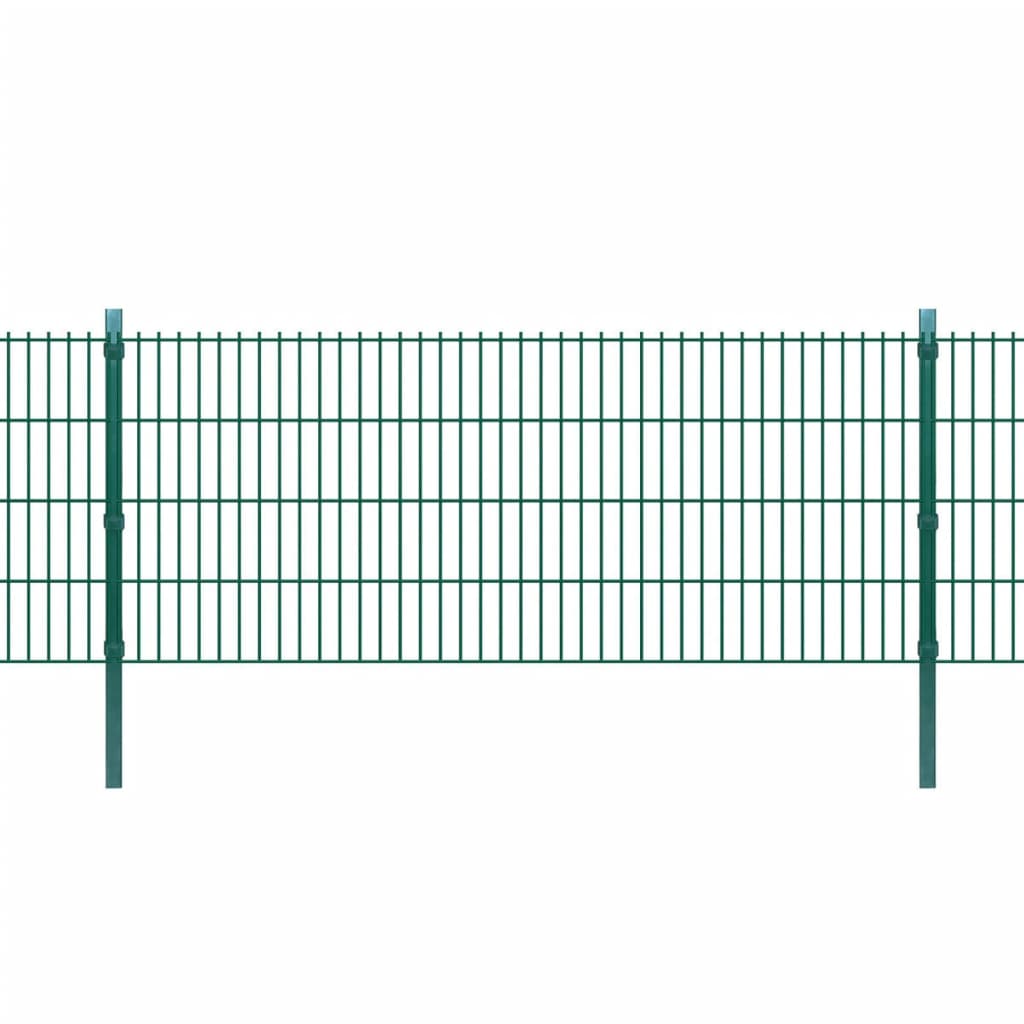 vidaXL Postes de vedação 20 pcs 130 cm aço galvanizado verde