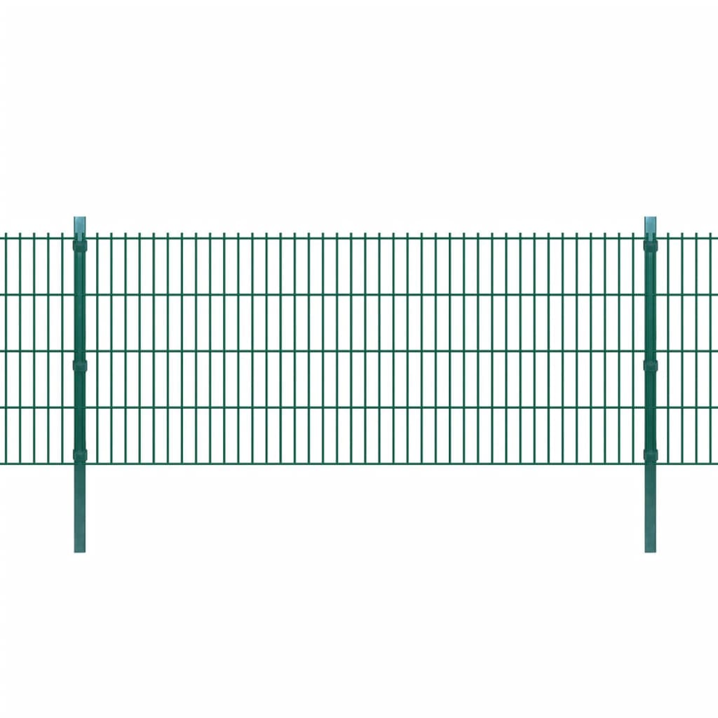Stâlpi de gard, 20 buc., verde, 130 cm, oțel galvanizat