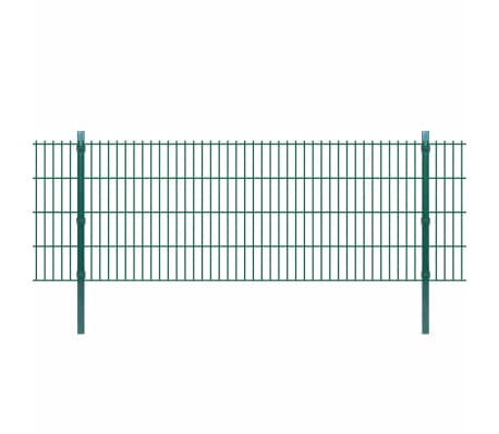 vidaXL Postes de vedação 20 pcs 130 cm aço galvanizado verde