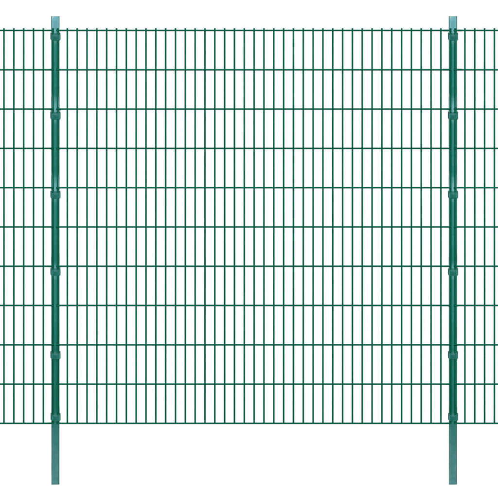 vidaXL Schuttingpalen 20 st 260 cm gegalvaniseerd staal groen