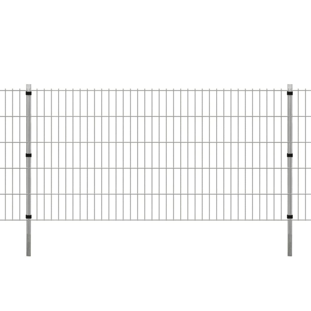 vidaXL Stâlpi de gard, 20 buc., argintiu, 150 cm, oțel galvanizat