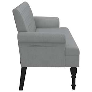 Lavice s opěradlem světle šedá 120 x 62 x 75,5 cm textil - obrázek 4