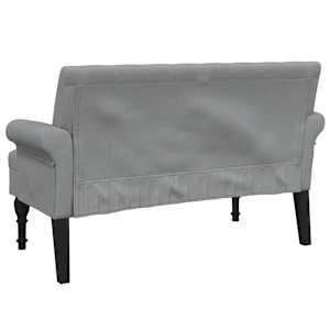 Lavice s opěradlem světle šedá 120 x 62 x 75,5 cm textil - obrázek 5