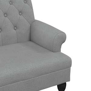 Lavice s opěradlem světle šedá 120 x 62 x 75,5 cm textil - obrázek 6