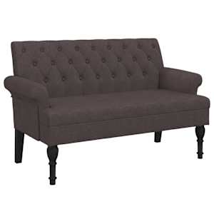 Lavice s opěradlem tmavě hnědá 120 x 62 x 75,5 cm textil - obrázek 2