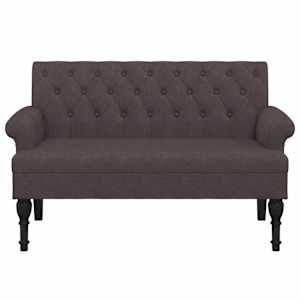 Lavice s opěradlem tmavě hnědá 120 x 62 x 75,5 cm textil - obrázek 3