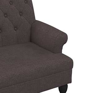 Lavice s opěradlem tmavě hnědá 120 x 62 x 75,5 cm textil - obrázek 6