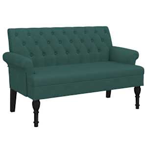 Lavice s opěradlem tmavě zelená 120 x 62 x 75,5 cm textil - obrázek 2
