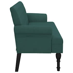 Lavice s opěradlem tmavě zelená 120 x 62 x 75,5 cm textil - obrázek 5